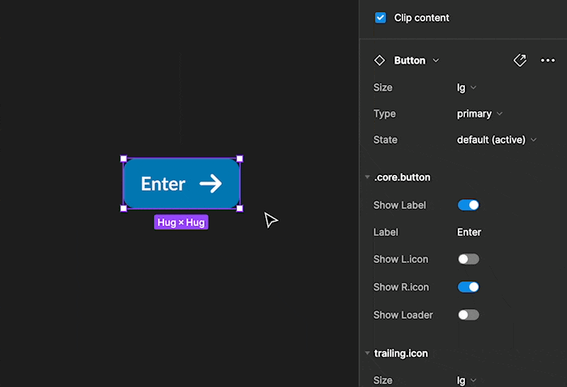 Bonfire button component behavior demo showing consistent interactions across brand themes