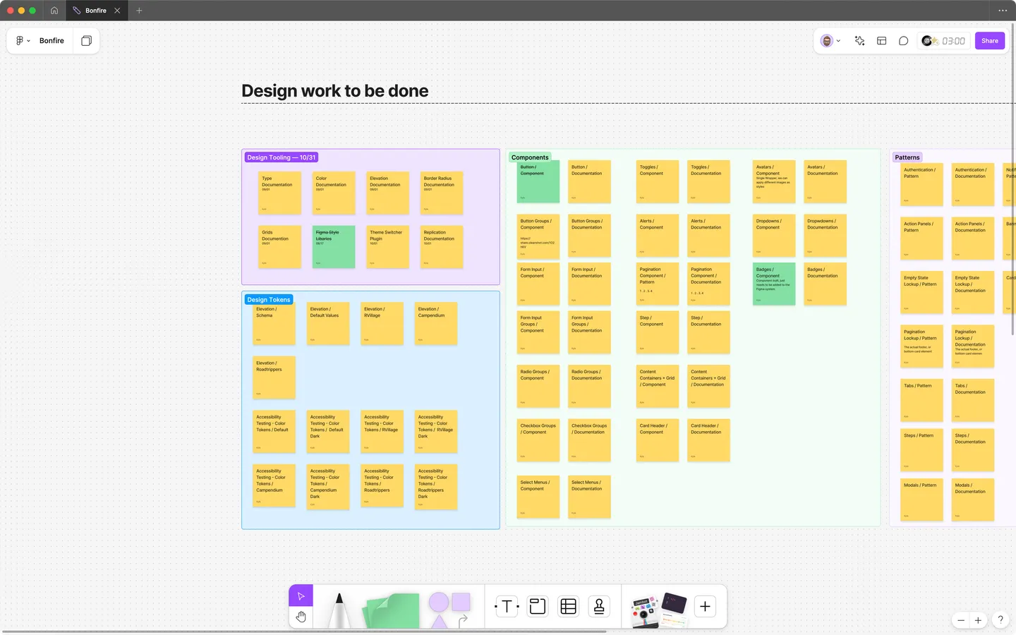 Token and component planning session used to align design and engineering constraints